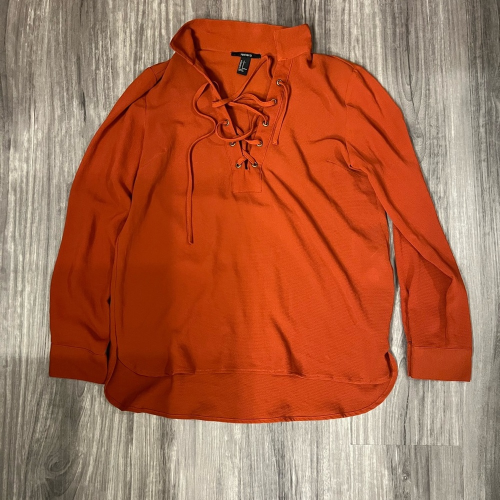 🎉8/$12🎉 Great for fall!! Forever 21 rust/burnt orange loose fitted top